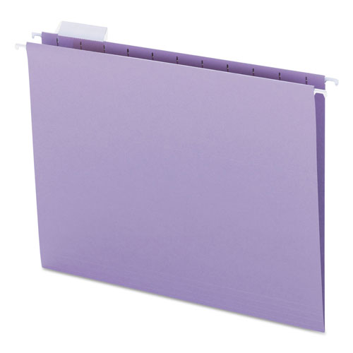 Smead Colored Hanging File Folders, Letter Size, 1/5-Cut Tab, Lavender, 25/Box