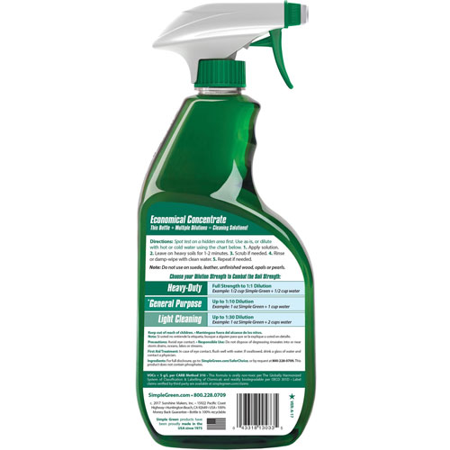 Simple Green All-Purpose Concentrated Cleaner, Concentrate Liquid, 32 fl oz (1 quart), 12/Carton, Green