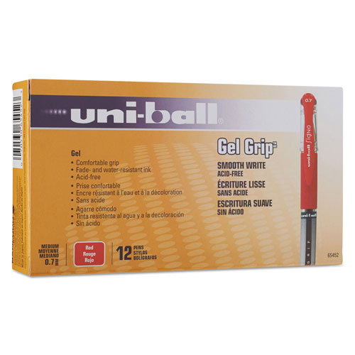 Uni-ball Gel Medium Point Pens, Red Ink - Dozen