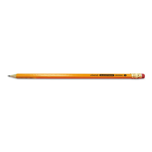 Universal Deluxe Blackstonian Pencil, HB (#2), Black Lead, Yellow Barrel, Dozen