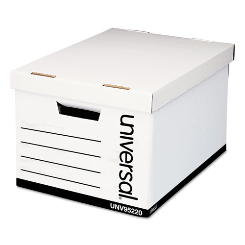 Universal Medium-Duty Easy Assembly Storage Box, Letter Files, White, 12/Carton
