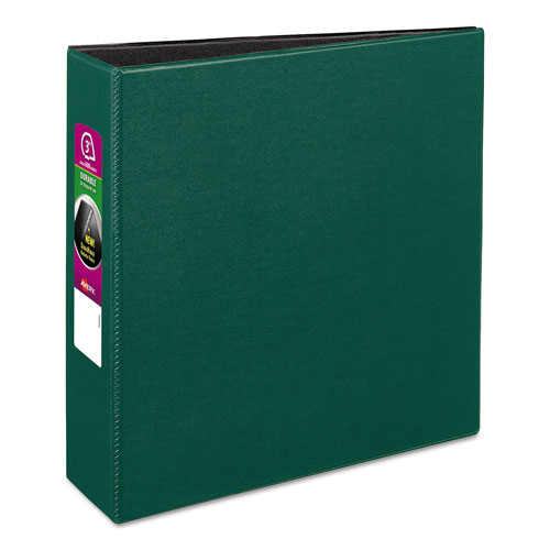 Avery Durable Non-View Binder with DuraHinge and Slant Rings, 3 Rings, 3" Capacity, 11 x 8.5, Green