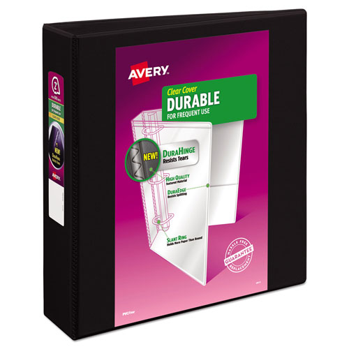 Avery Durable View Binder with DuraHinge and Slant Rings, 3 Rings, 2" Capacity, 11 x 8.5, Black
