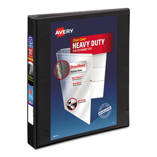 Avery Heavy-Duty Non Stick View Binder with DuraHinge and Slant Rings, 3 Rings, 1" Capacity, 11 x 8.5, Black