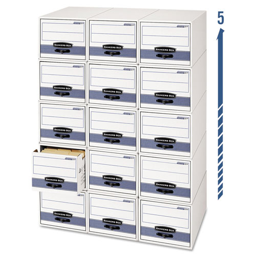 Fellowes STOR/DRAWER STEEL PLUS Extra Space-Savings Storage Drawers, 10.5" x 25.25" x 5.25", White/Blue, 12/Carton