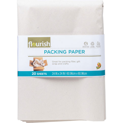 ShurTech Brands LLC Henkel Consumer Adhesives Flourish Recycled Packing  Paper - 24 x 24, Dust-free, Non-adhesive - Brown, DUC287431