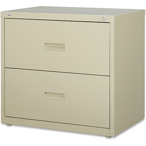 Lorell 2 Drawer Metal Lateral File Cabinet, 30"x18-5/8"x28-1/8", Beige