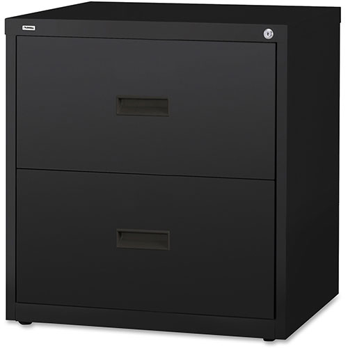 Lorell 2 Drawer Metal Lateral File Cabinet, 30"x18-5/8"x28-1/8", Black