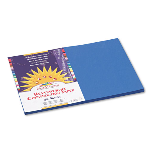Pacon Construction Paper  58lb, 12 x 18, Bright Blue, 50/Pack