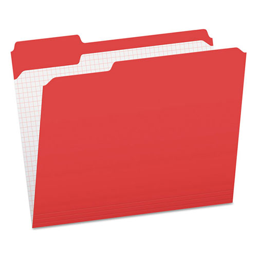Pendaflex Double-Ply Reinforced Top Tab Colored File Folders, 1/3-Cut Tabs, Letter Size, Red, 100/Box