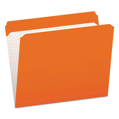 Pendaflex Double-Ply Reinforced Top Tab Colored File Folders, Straight Tab, Letter Size, Orange, 100/Box
