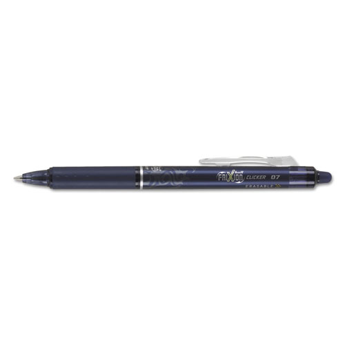 Pilot FriXion Clicker Erasable Retractable Gel Pen, Fine 0.7mm, Navy Ink, Navy Barrel