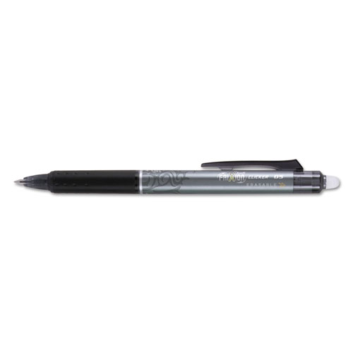 Pilot FriXion Clicker Erasable Retractable Gel Pen, 0.5mm, Black Ink/Barrel, Dozen
