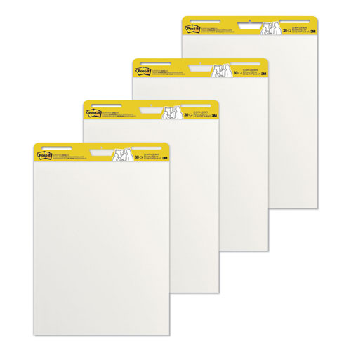 3M Post-it® Vertical-Orientation Self-Stick Easel Pad Value Pack, Unruled,  30 White 25 x 30 Sheets, 4/Carton, MMM559VAD