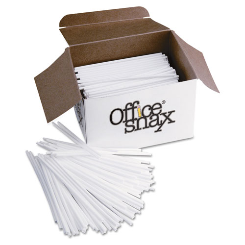 Ragold/Office Snax, Inc. Ragold/Office Snax Plastic Stir Sticks, 5,  Plastic, White, 1000/Box, OFXSTR5