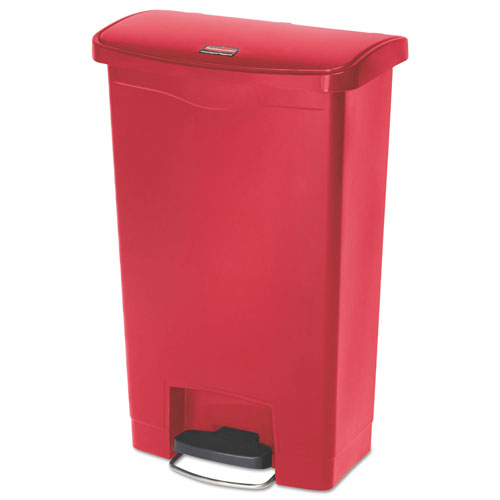 Rubbermaid Streamline Resin Step-On Container, Front Step Style, 13 gal, Polyethylene, Red