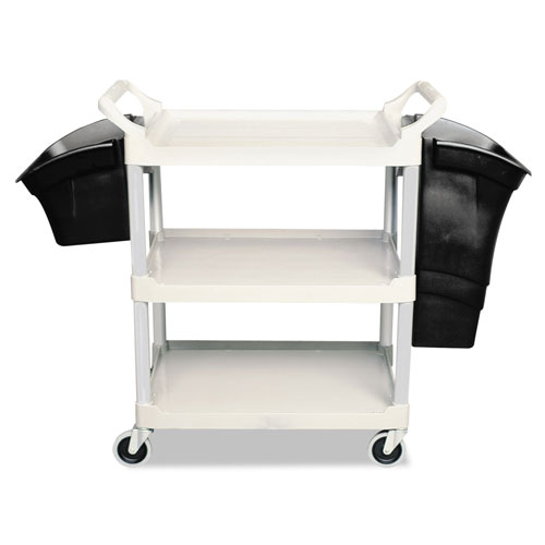 Rubbermaid Xtra Utility Cart, 300-lb Capacity, Three-Shelf, 20w x 40.63d x  37.8h, Gray, RUB409100