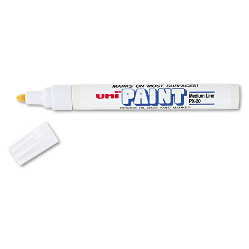 Uni-Ball uni®-Paint Permanent Marker, Medium Bullet Tip, White, UBC63613