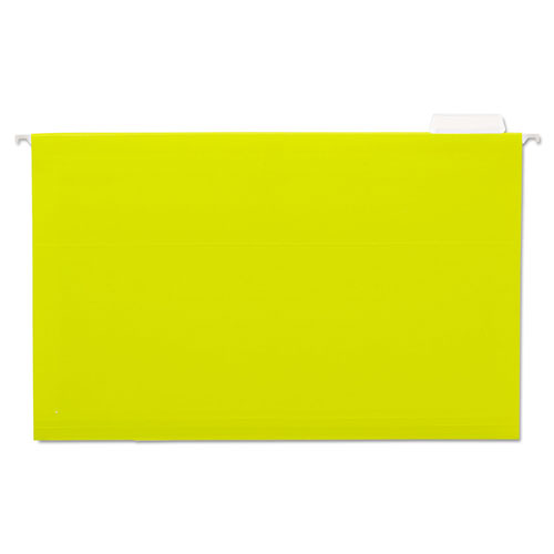 Universal Deluxe Bright Color Hanging File Folders, Legal Size, 1/5-Cut Tabs, Yellow, 25/Box