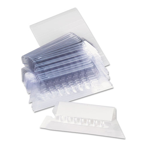 Universal Hanging File Folder Plastic Index Tabs, 1/5-Cut, Clear, 2.25" Wide, 25/Pack