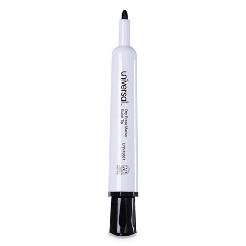 Universal Office Products Universal Pen Style Dry Erase Marker, Fine  Bullet Tip, Black, Dozen, UNV43671