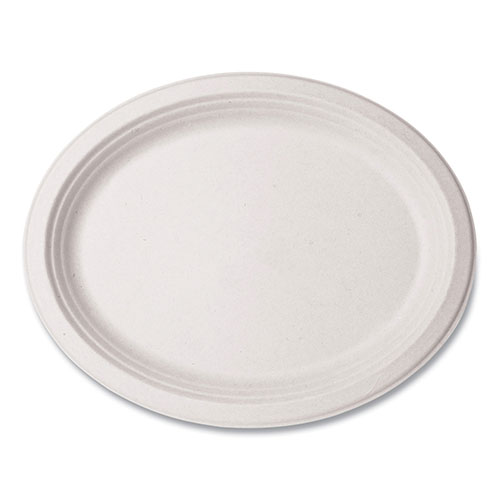 Vegware™ Nourish Molded Fiber Tableware, Platter, 8 x 10 x 1, White, 500/Carton