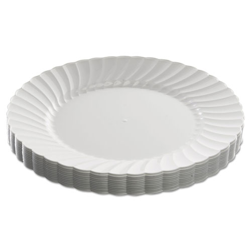 WNA Comet Classicware Plastic Dinnerware Plates, 9" Dia, White, 12/Pack