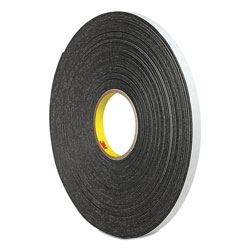 3M 4466 Double-Coated Foam Tape, 1 in Core, 1 in x 5 yds, Black