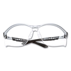 3M BX Molded-In Diopter Safety Glasses, +2.0 Diopter Strength, Black/Silver Plastic Frame, Clear Polycarbonate Lens