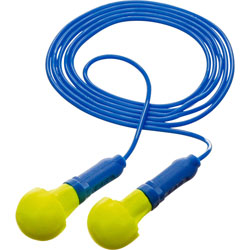 3M E A R Push-Ins Earplugs, Corded, 28nrr, Yellow/blue, 200 Pairs
