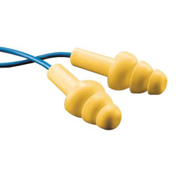 3M E-A-R™ Ultrafit® Earplugs, Elastomeric Polymer, Blue, Corded, Poly Bag