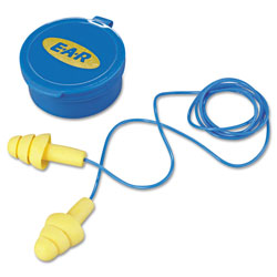3M E-A-R™ Ultrafit® Earplugs, Elastomeric Polymer, Yellow, Corded, Carrying Case