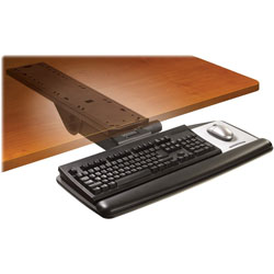 3M Easy Adjust Keyboard Tray, Standard Platform, 23 in Track, Black