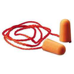 3M Foam Earplug, Foam, Bright Orange, Corded Tapered (142-1110)
