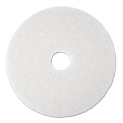 3M Low-Speed Super Polishing Floor Pads 4100, 19 in Diameter, White, 5/Carton