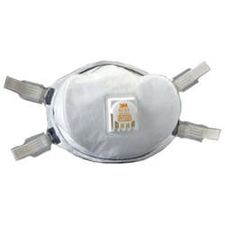 3M N100 Particulate Respirator, Half Facepiece, Non-Oil Particles, White