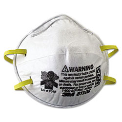 3M N95 Particulate Respirator, Half Facepiece, Two Fixed Straps, Non-Oil Particles, White