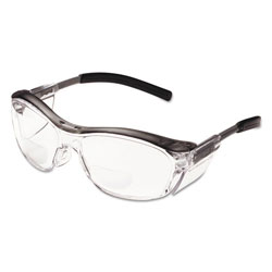 3M Nuvo Reader Protective Eyewear, +2.0 Diopter, Clear Anti-Fog Lens, Gray Frame