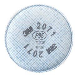 3M 2000 Series Particulate Filter, P95, Solids/Liquids/Oil Based Part/Metal Fumes, White