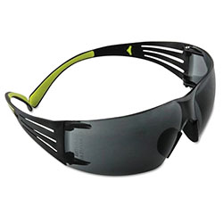 3M SecureFit™ 400 Series Protective Eyewear, Gray Lens, Anti-Fog, Anti-Scratch, Polycarbonate, Green/Black Frame