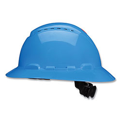 3M SecureFit H-Series Hard Hats, H-800 Vented Hat with UV Indicator, 4-Point Pressure Diffusion Ratchet Suspension, Blue