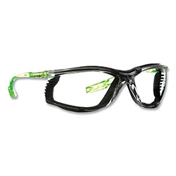 3M Solus CCS Series Protective Eyewear, Green Plastic Frame, Clear Polycarbonate Lens