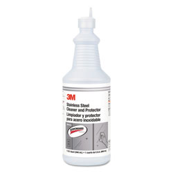 3M Stainless Steel Cleaner and Polish, Unscented, 32 oz Bottle, 6/Carton