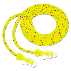 3M Tri-Flange Earplugs, Corded, 26 dB NRR, Yellow/Orange, 400 Pairs
