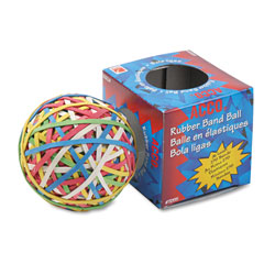 Acco Rubber Band Ball, 3.25 in Diameter, Size 34, Assorted Gauges, Assorted Colors, 270/Pack