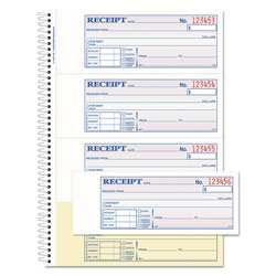 Adam TOPS Money/Rent Receipt Book, 7 1/8 x 2 3/4, 2-Part Carbonless, 200 Sets/Book