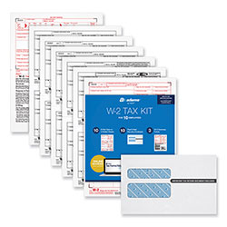 Adams Business Forms Six-Part W-2 Online Tax Kit, Six-Part Carbonless, 5.5 x 8, 10/Pack