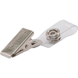 Advantus Adapter for Badges with Strap & Metal Clip, Vinyl, 25/PK, Silver