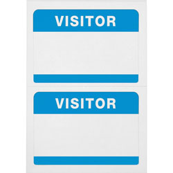 Advantus Badge Stickers,  inVisitor in, 3-1/2 in x 2-1/4 in, 100/BX, White/Blue