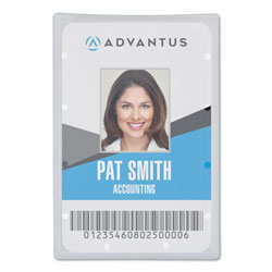 Advantus Clear ID Card Holder, Vertical, 2 5/16 in x 3 11/16 in, 25/PK